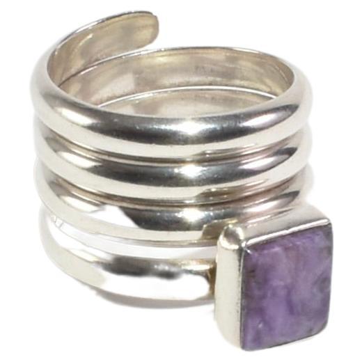 Silver Charoite Ring For Sale