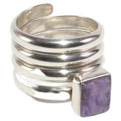 Bague Charoite argentée