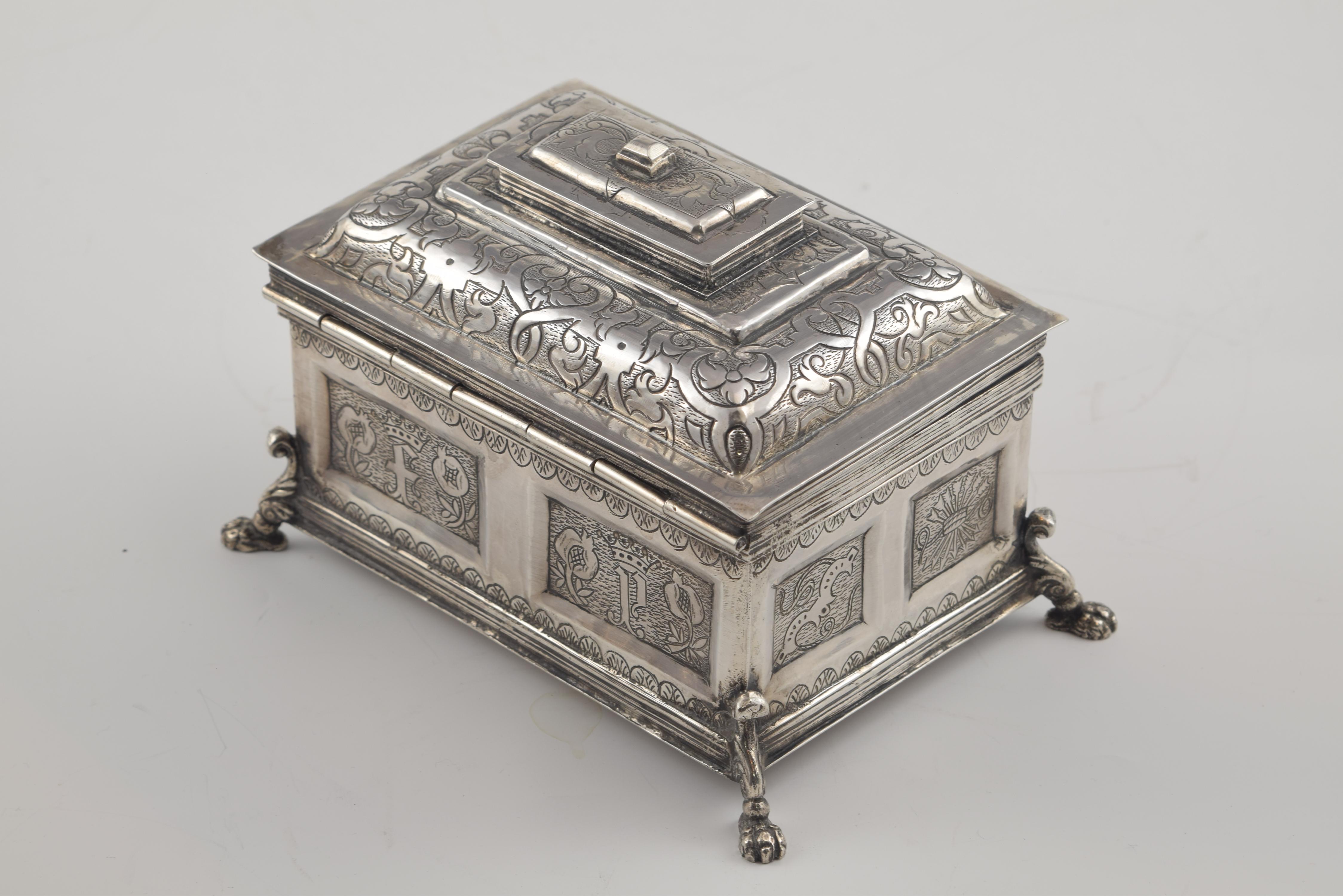 Other Silver Chest, After 17th Century Models, circa 20th Century For Sale