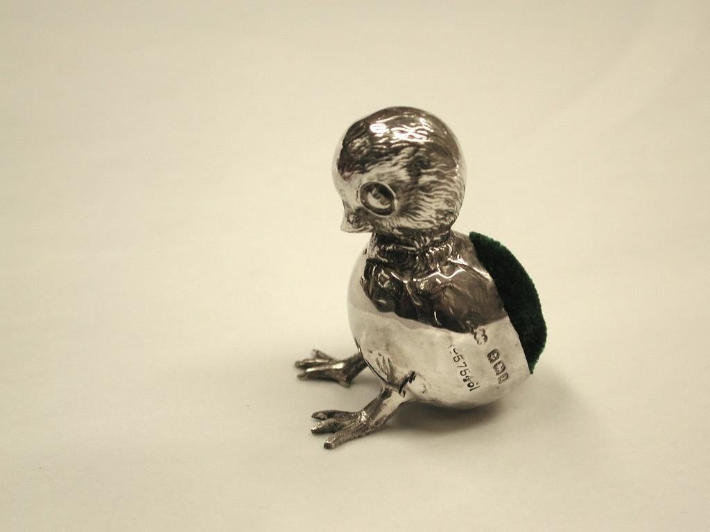 Late 19th Century Silver Chick Pin Cushion, Dated 1910, Birmingham