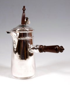 Silberne Silber- Schokoladenkanne mit Krug, von Henri Lapeyre, Paris, um 1900