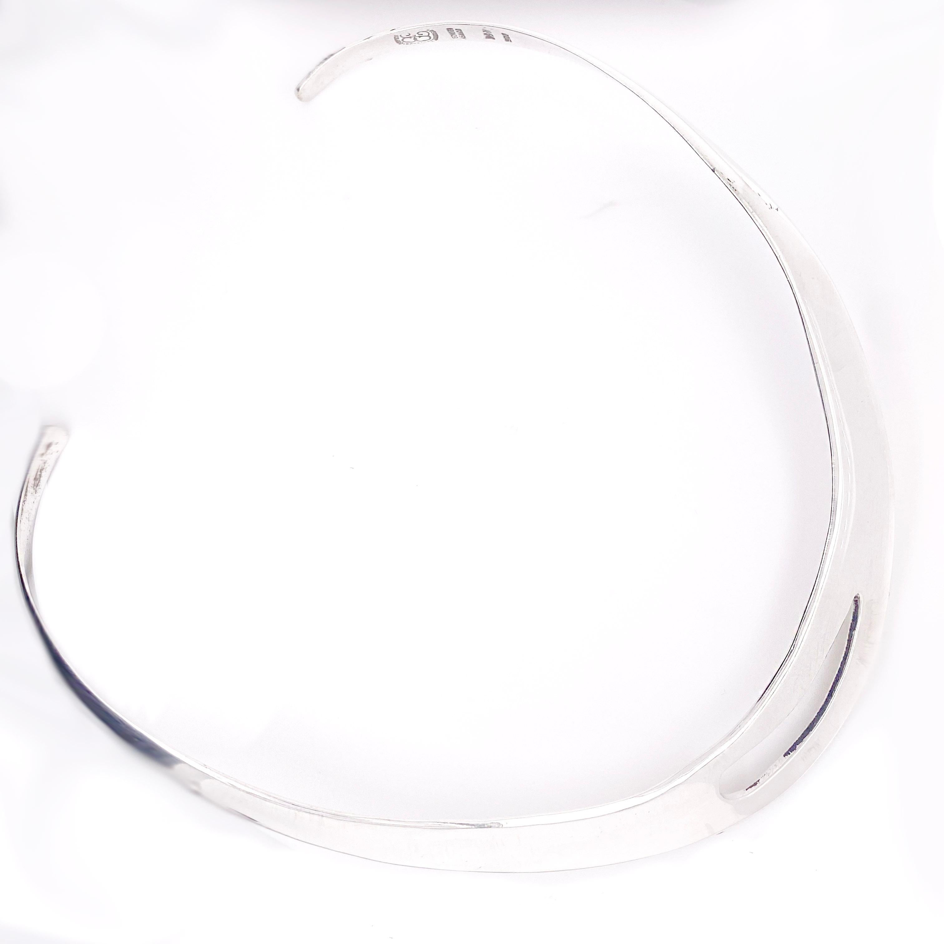 Choker-Halskette aus Silber für Kleine Größe, handgefertigt aus Sterlingsilber im Zustand „Neu“ in Austin, TX