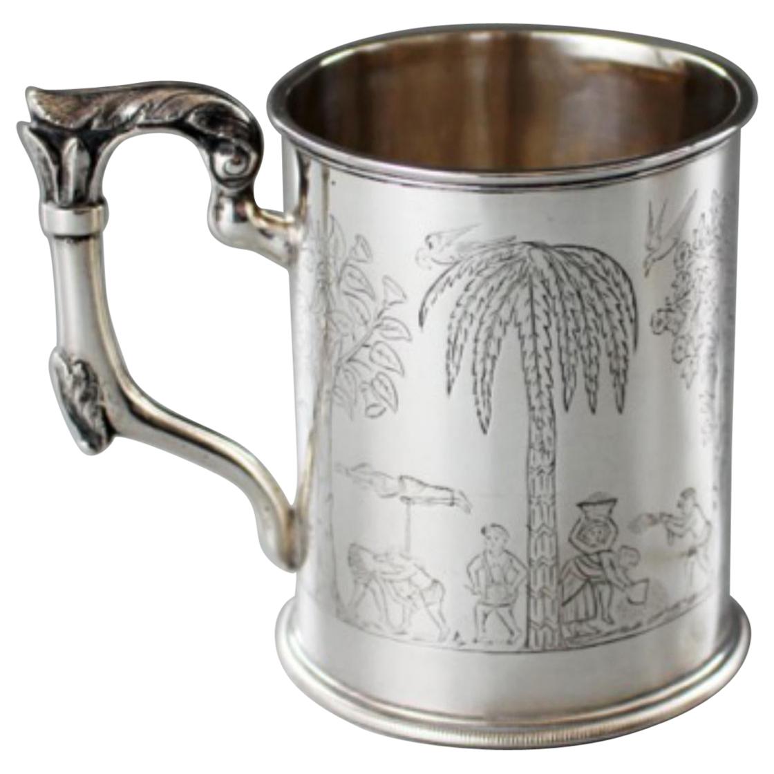 19th Century Colonial Silver Christening Mug by Peter Nicholas Orr