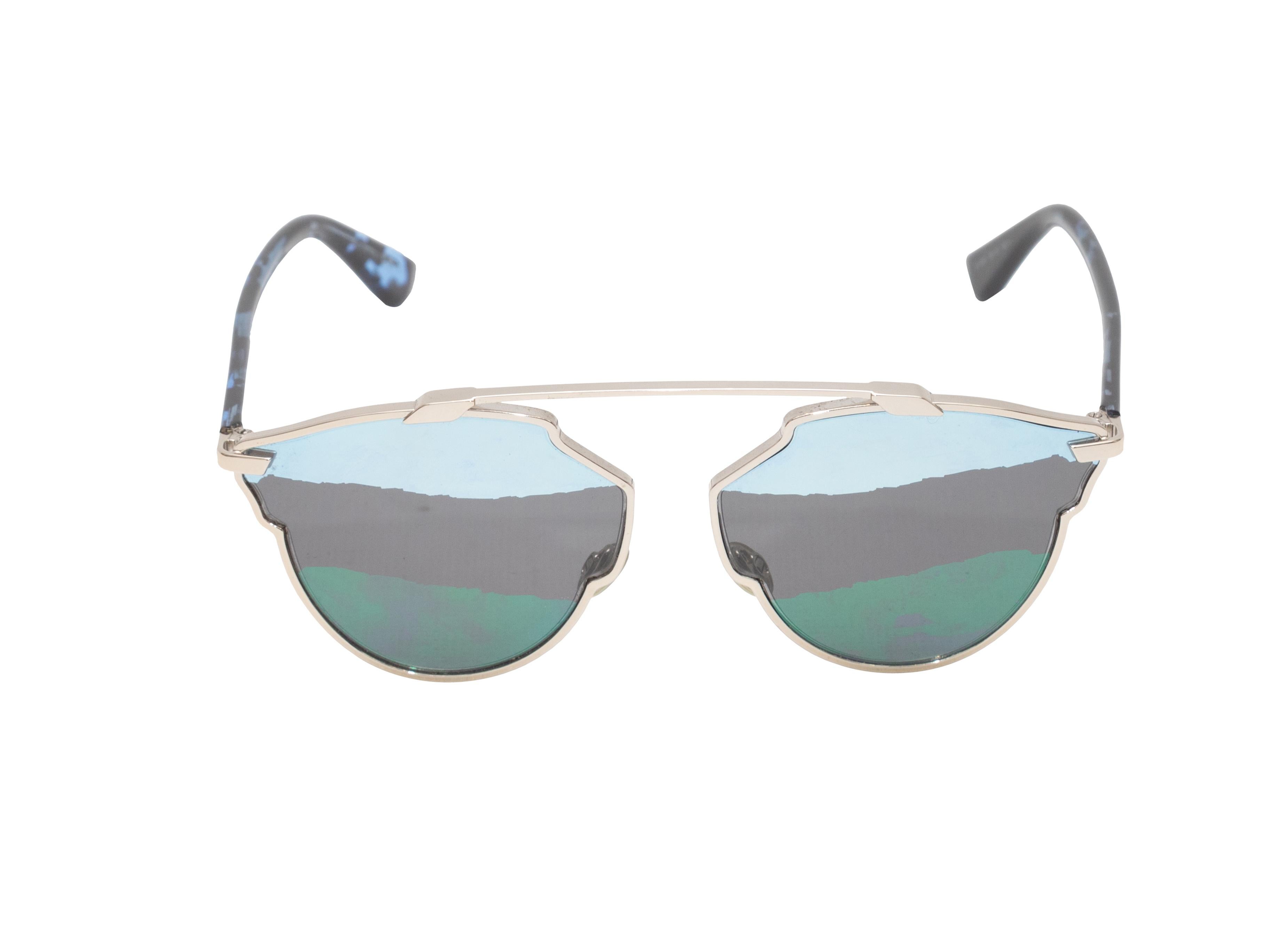 Women's Silver Christian Dior Aviator Sunglasses For Sale