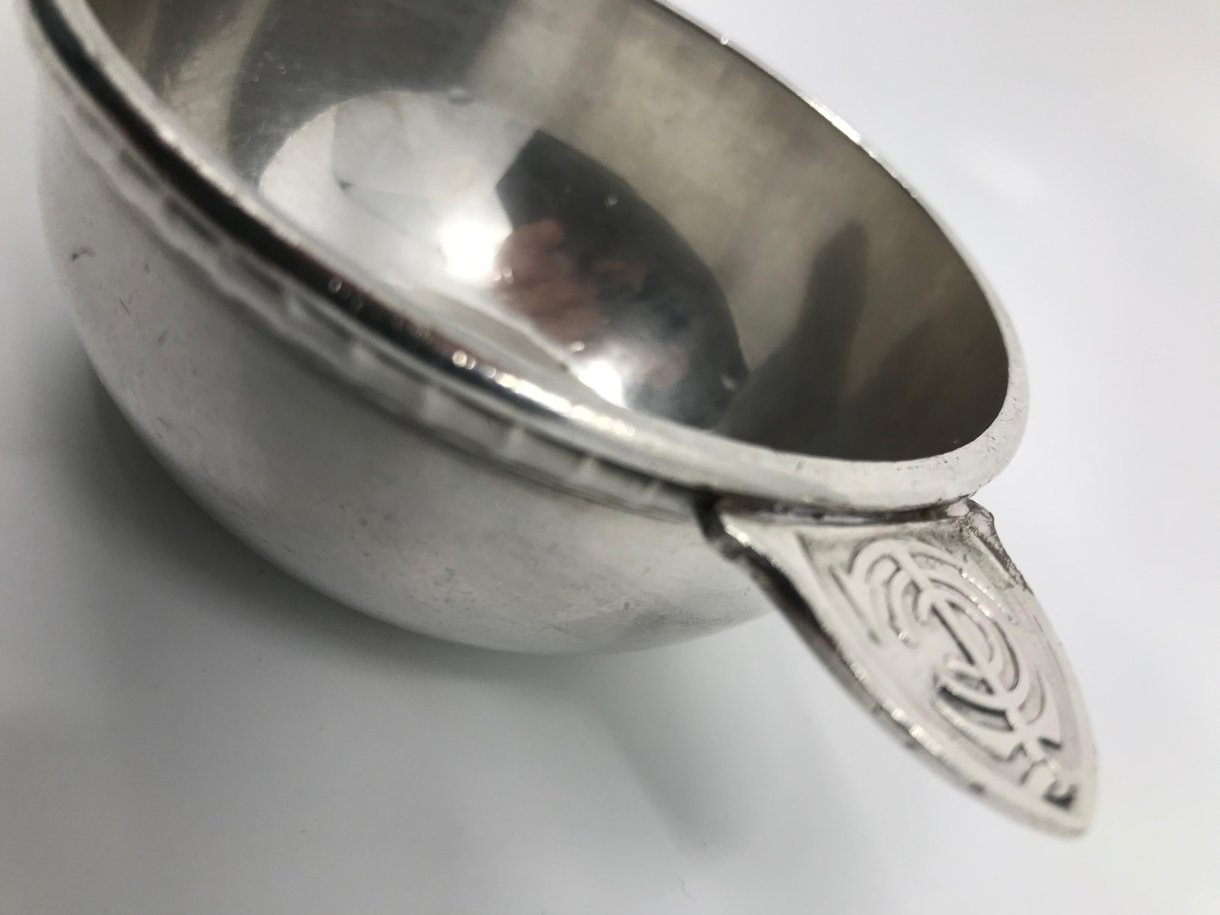 Mid-20th Century Christofle Silver Quaich Form Sailing Cup For Sale
