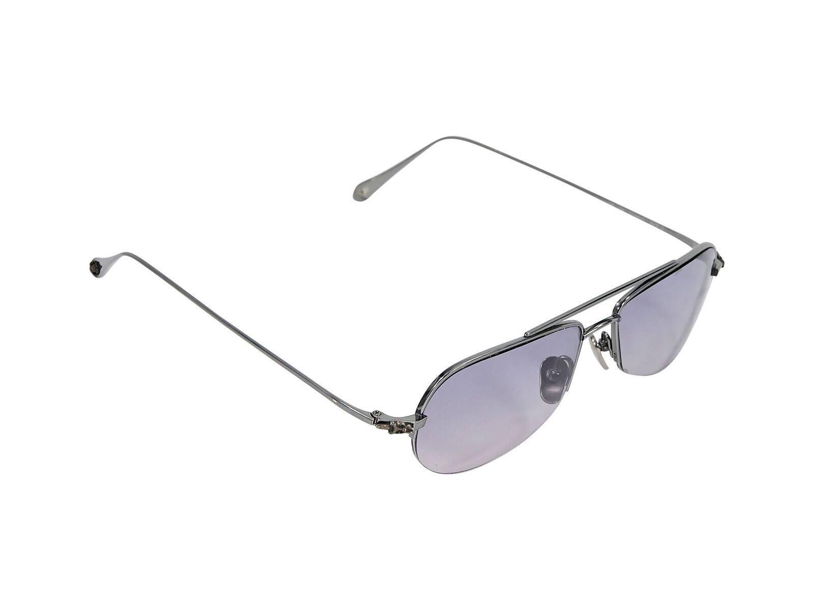 Product details:  Small Aviator Jet A sunglasses by Chrome Hearts.  Cushioned nose pads.  Silvertone hardware.  1.5