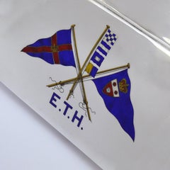 Sterling Silver Cigar Box with Enamel Yachting Flags, hallmarked 1896.
