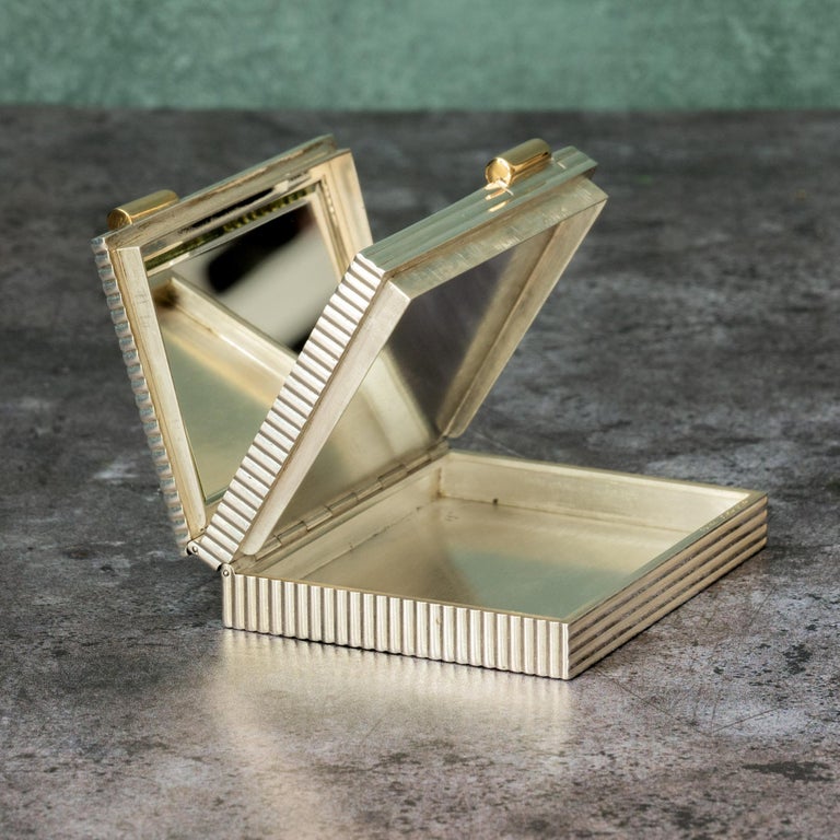 vintage cartier cigarette case Silver Cigarette Case and Powder Compact by Cartier, Circa 1950