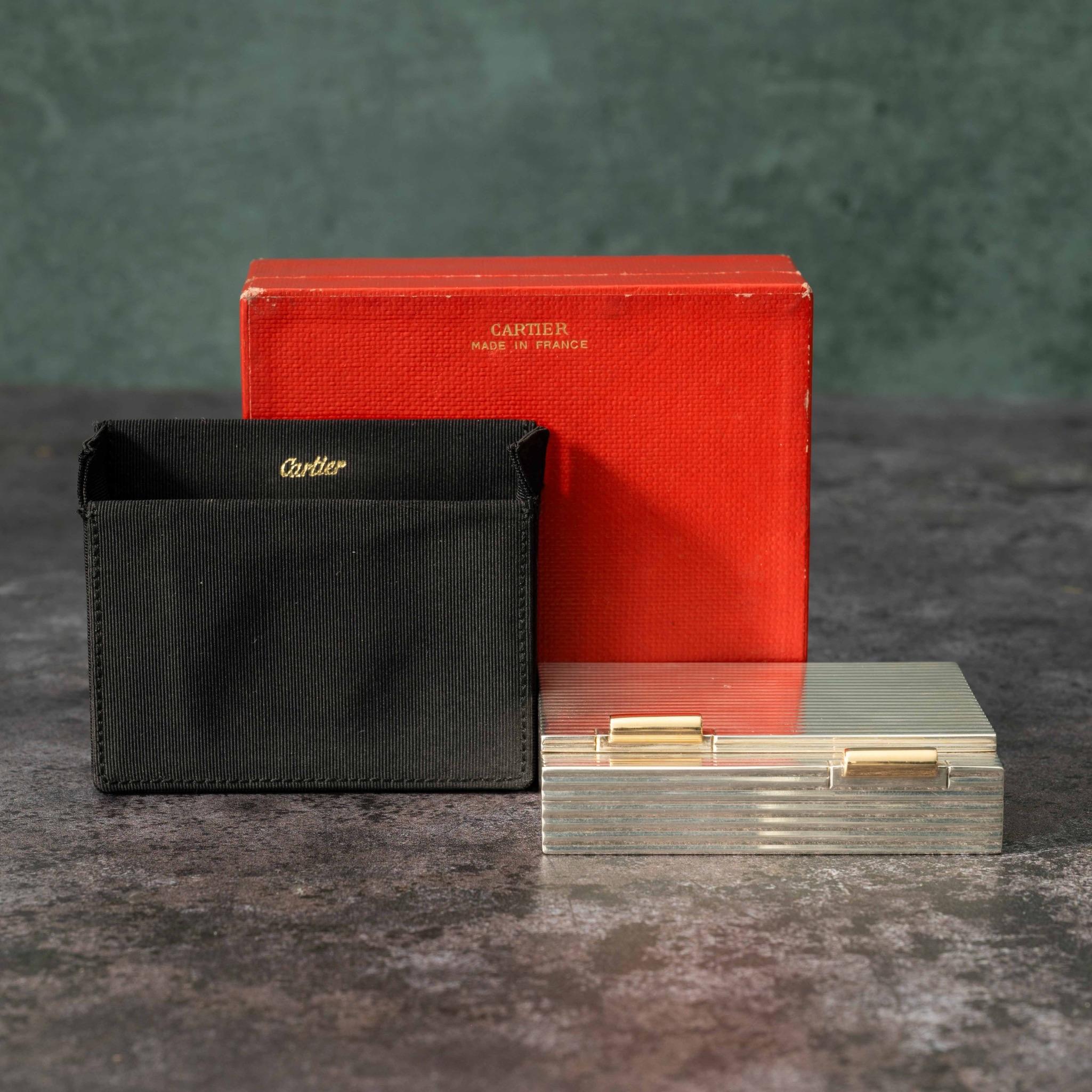 Portasigarette e portacipria in argento di Cartier, circa 1950 in vendita 5