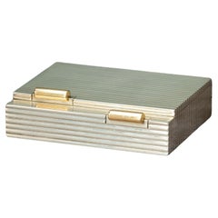 Silver Cigarette Case and Powder Compact by Cartier, Circa 1950