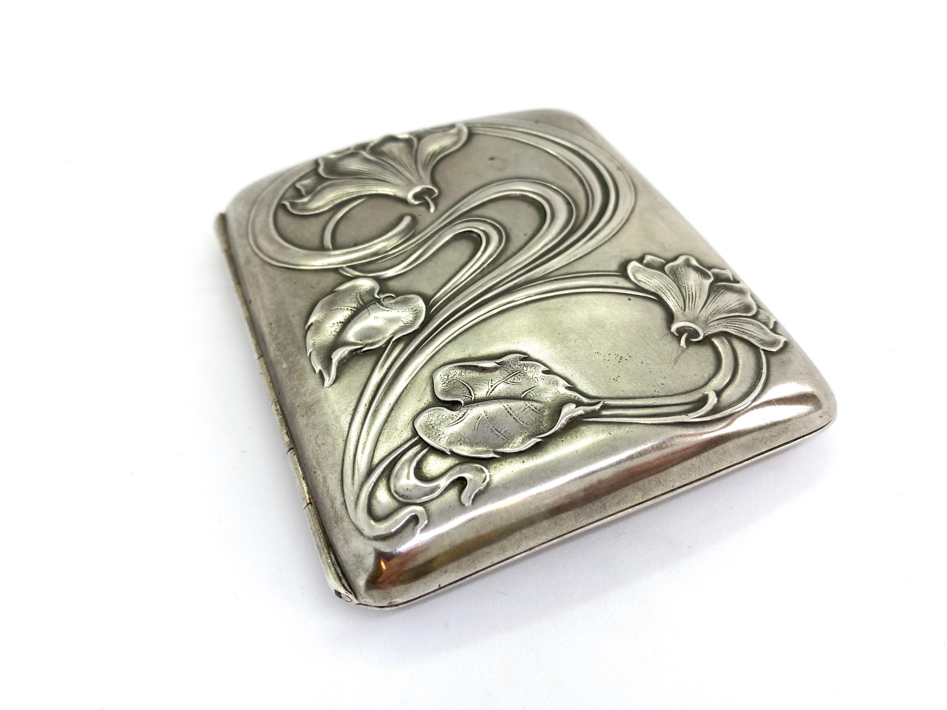 Silver Cigarette Case Art Nouveau 1