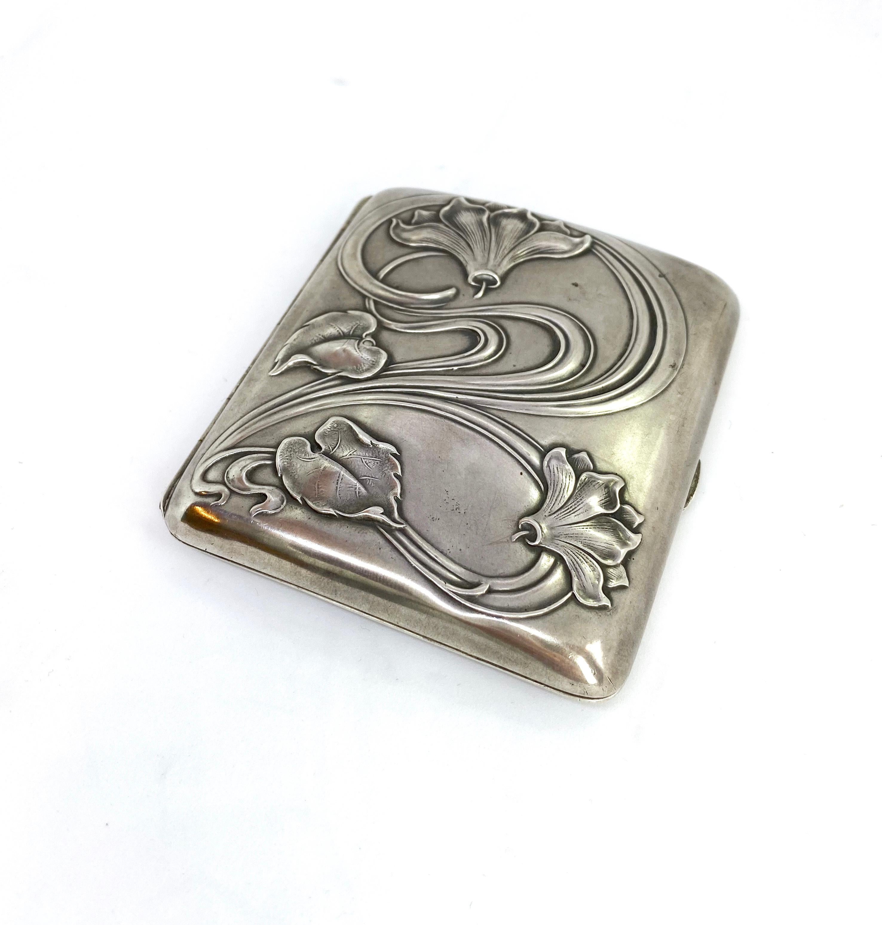 Silver Cigarette Case Art Nouveau 2