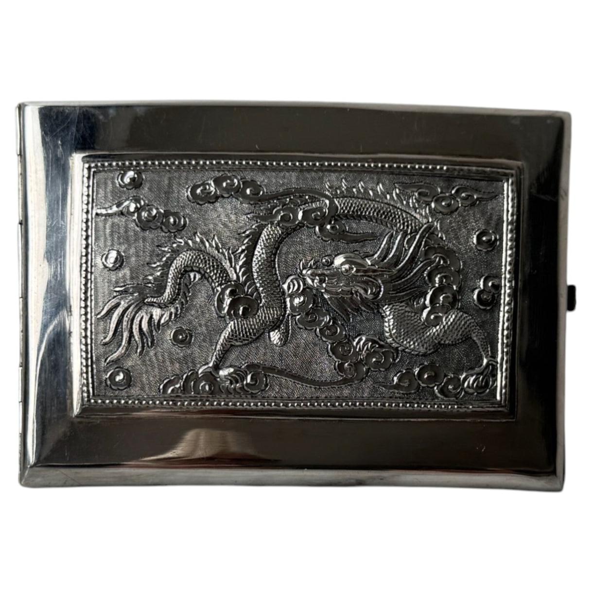 Silver Cigarette Case, Indochina / Southeast Asia, Dragon Motif