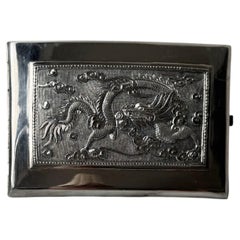 Silver Cigarette Case, Indochina / Southeast Asia, Dragon Motif