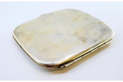 Silver cigarette case w/ relief horse figure in Art Nouveau style & hinged lid