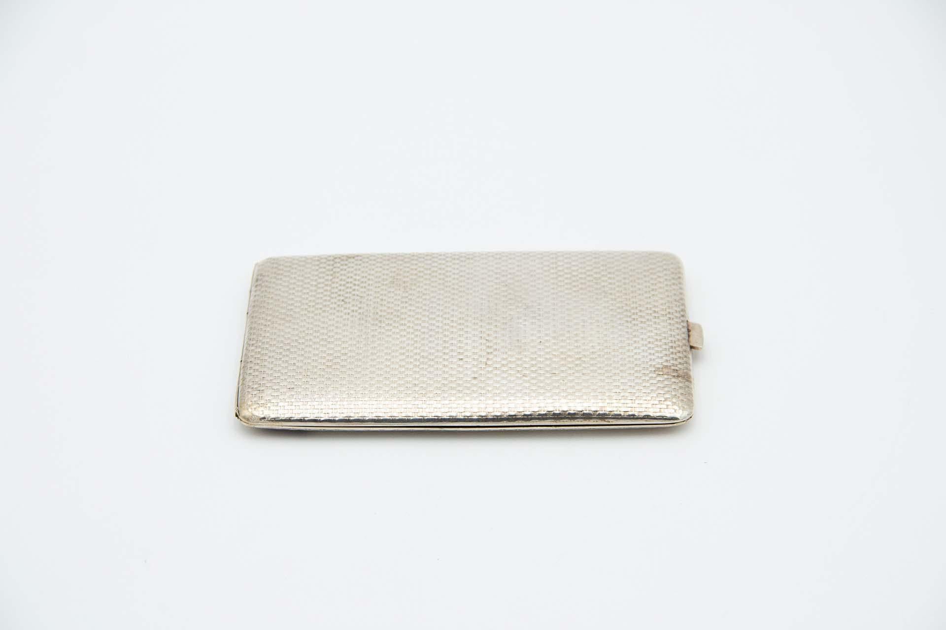 European Silver cigarette case with reliefs For Sale