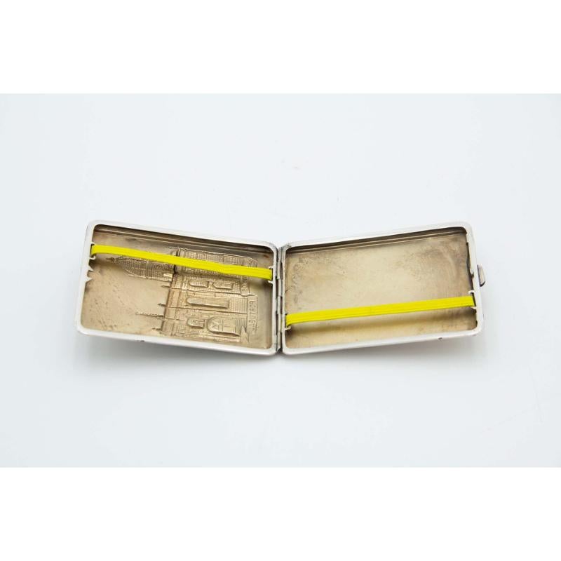 European Silver cigarette case with reliefs from the Jerónimos Monastery For Sale