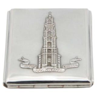 Silver cigarette case with reliefs of the Clérigos Tower