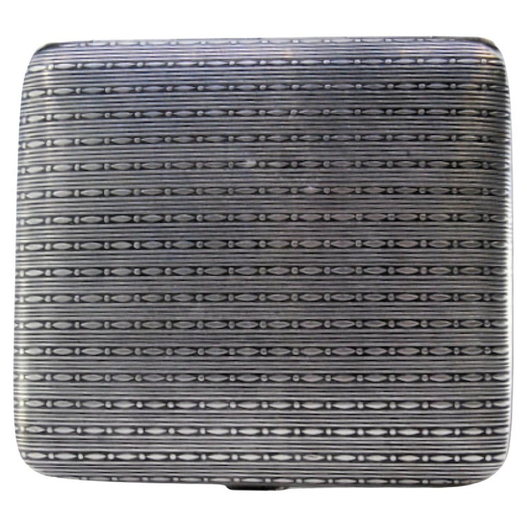 silver cigarette case for sale Art Deco Sterling with 14K Gold Inlay Set of 2 Ultra Compact