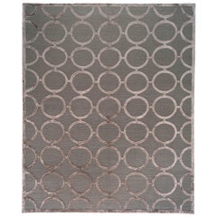 Silver Circles Loop and Cut Rug