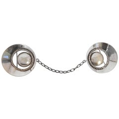 Vintage Silver Circles Sweater Guard, 1950s