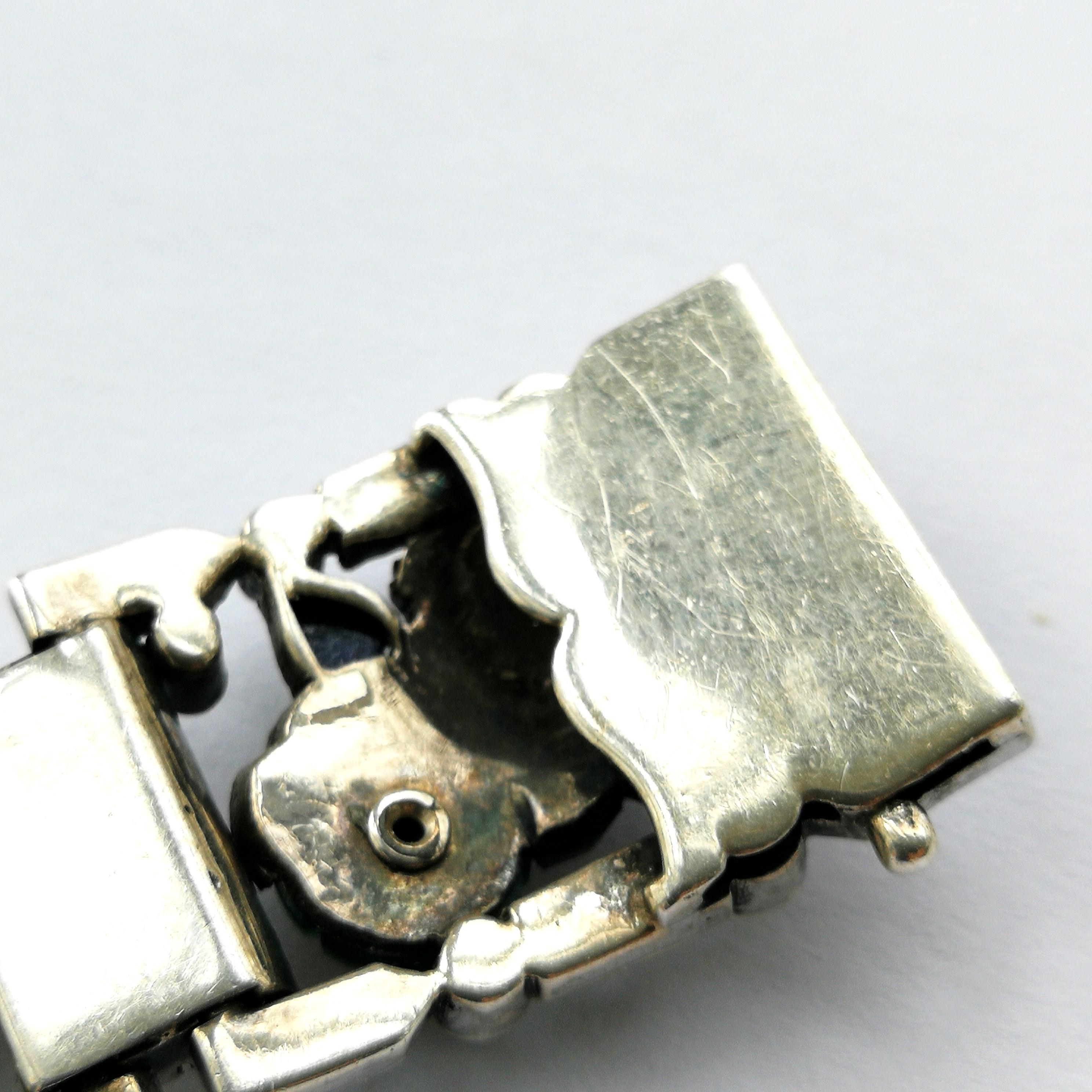 Silver, clear and coloured paste 'Cartier-style' bracelet , France, 1920s 1