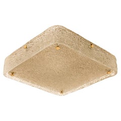 Silver Clear Brass Glass Flush Mount by J.T. Kalmar, Austria, 1960s