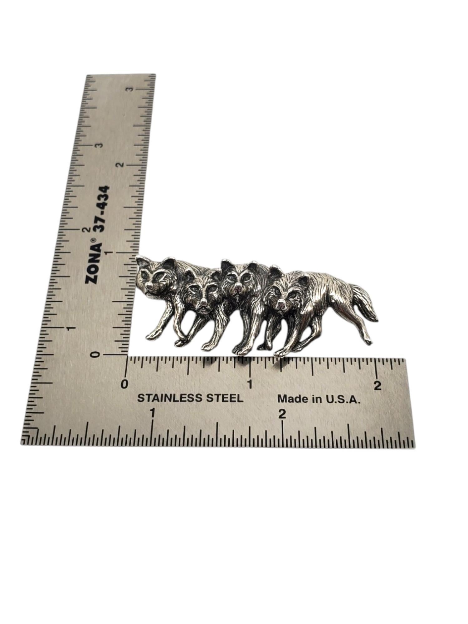 Silver Cloud Sterling Silver Wolf Pack Pin #17280 2
