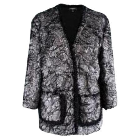 Silver Coated Faux Fur Short Jacket For 