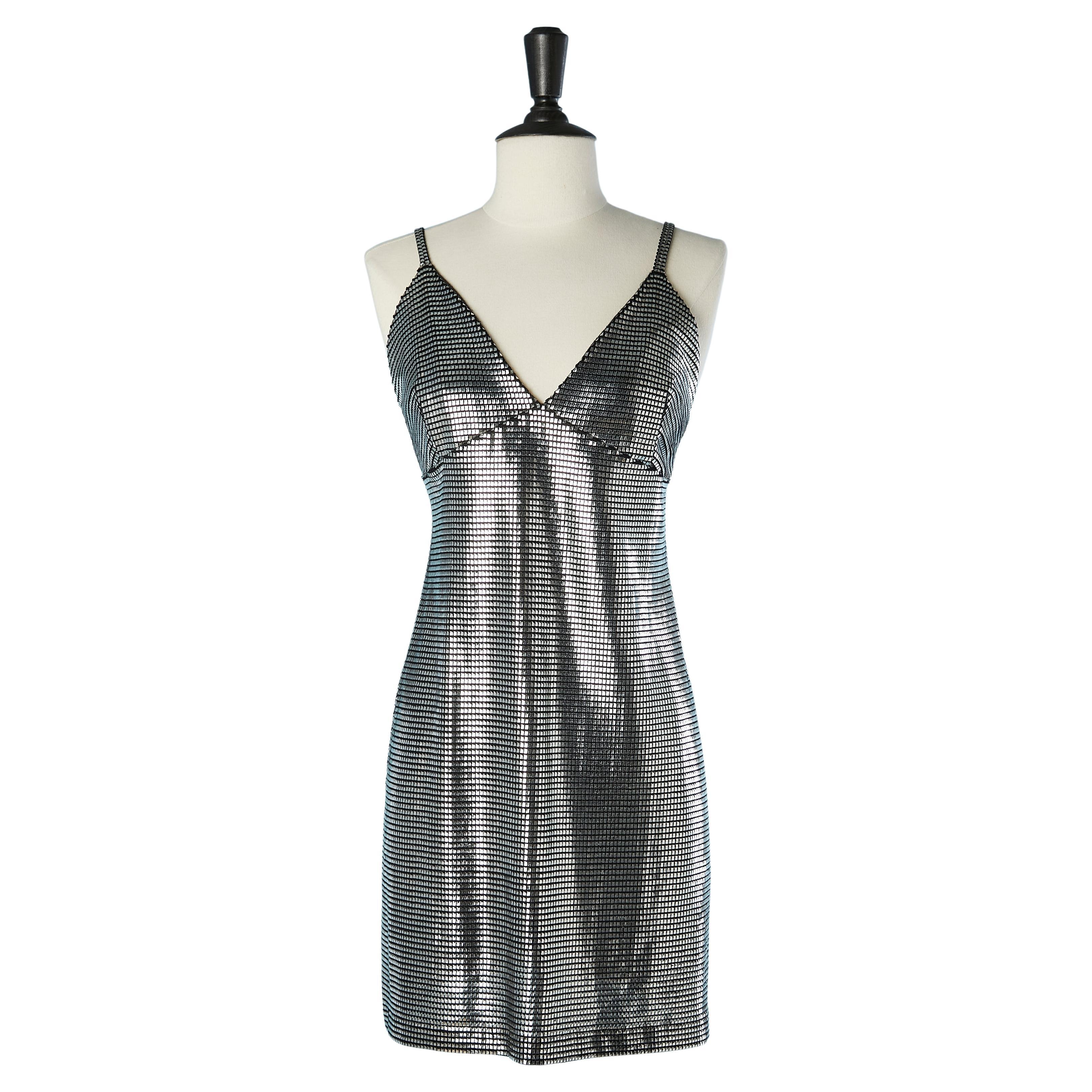 Silver cocktail dress Paco Rabanne  For Sale