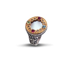 Silver Cocktail Ring with MOP & Semi-Precious Stones, Dimitrios Exclusive D67