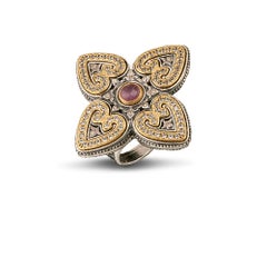 Silver Cocktail Ring with Ruby and Zircon Gemstones, Dimitrios Exclusive D86