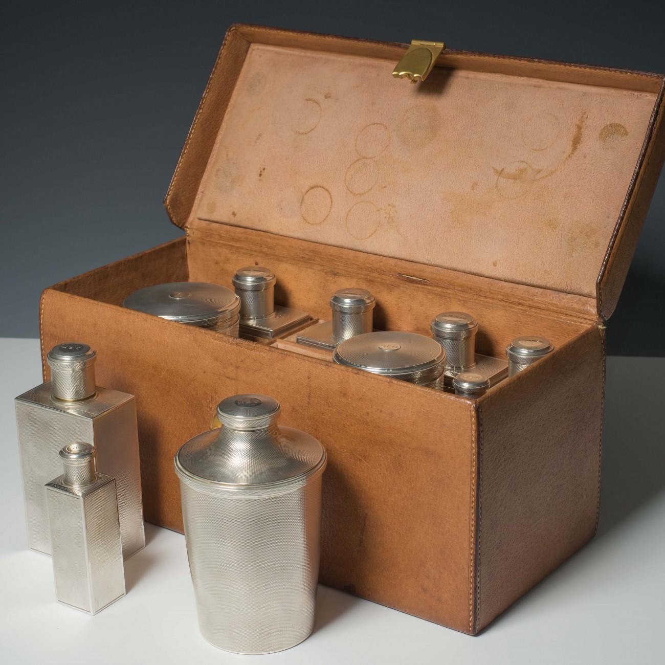 Silver Cocktail Set in Leather Case, circa 1920 6