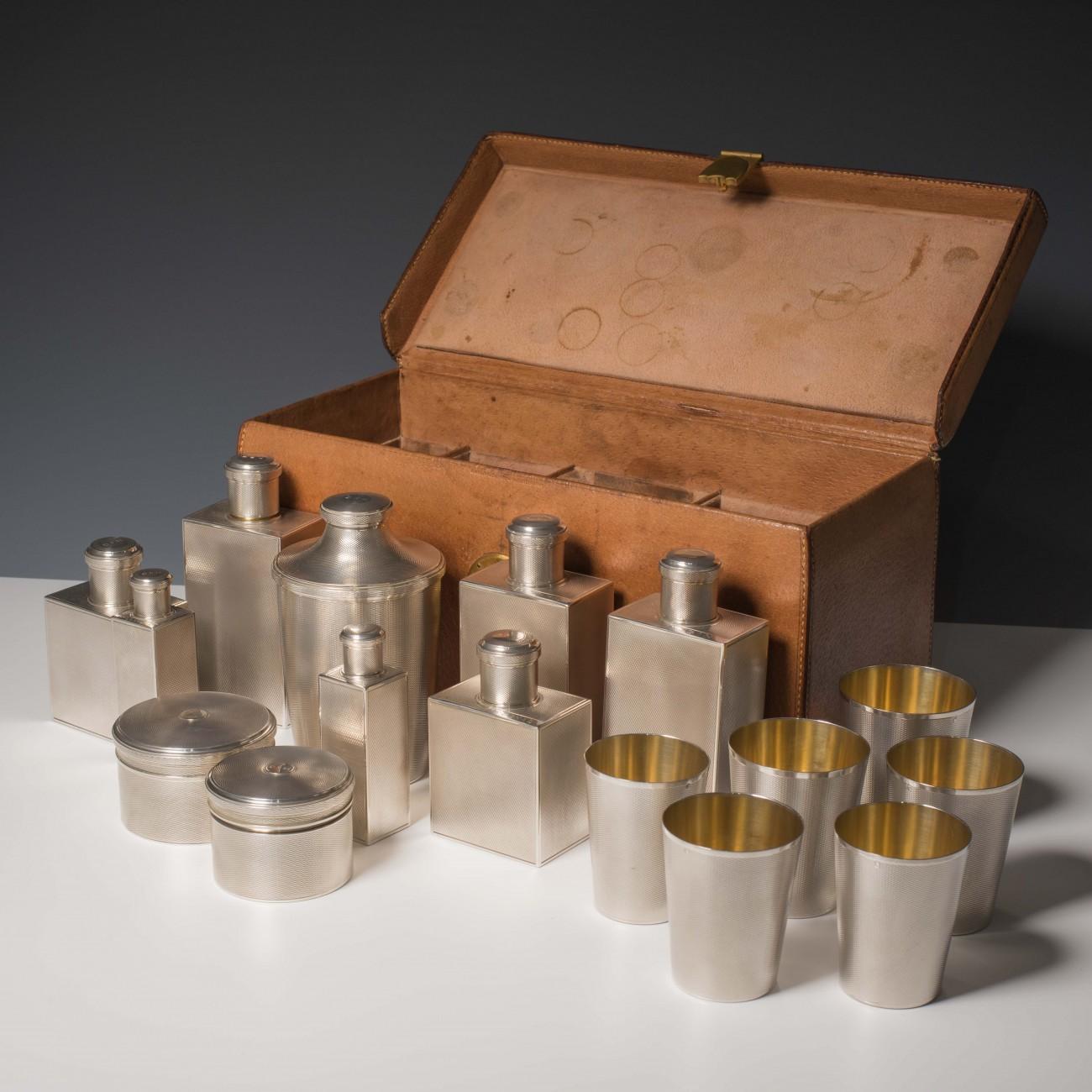 Silver Cocktail Set in Leather Case, circa 1920 8
