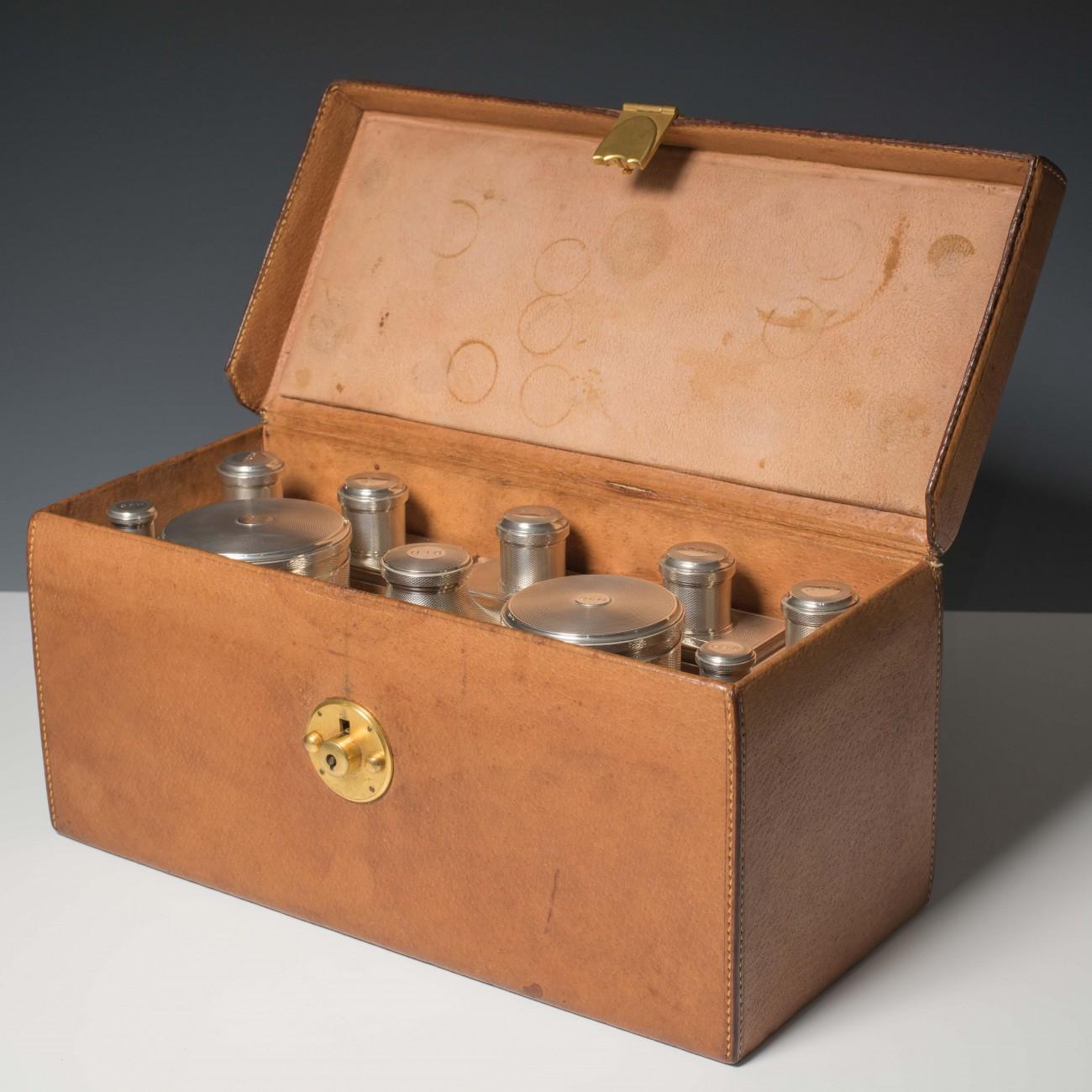 Silver Cocktail Set in Leather Case, circa 1920 2