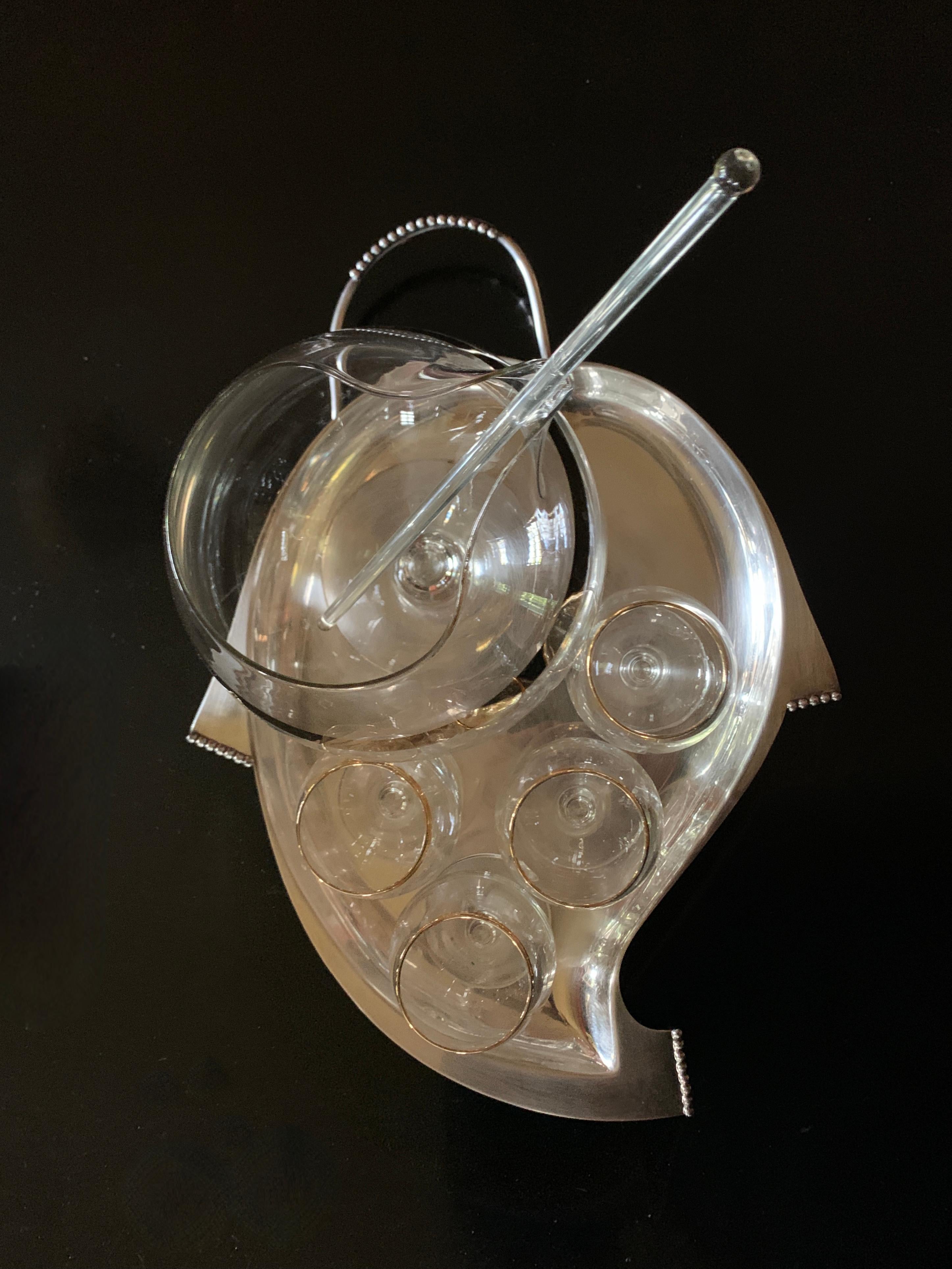 Silver Cocktail Tray in the Style of Georg Jensen 2