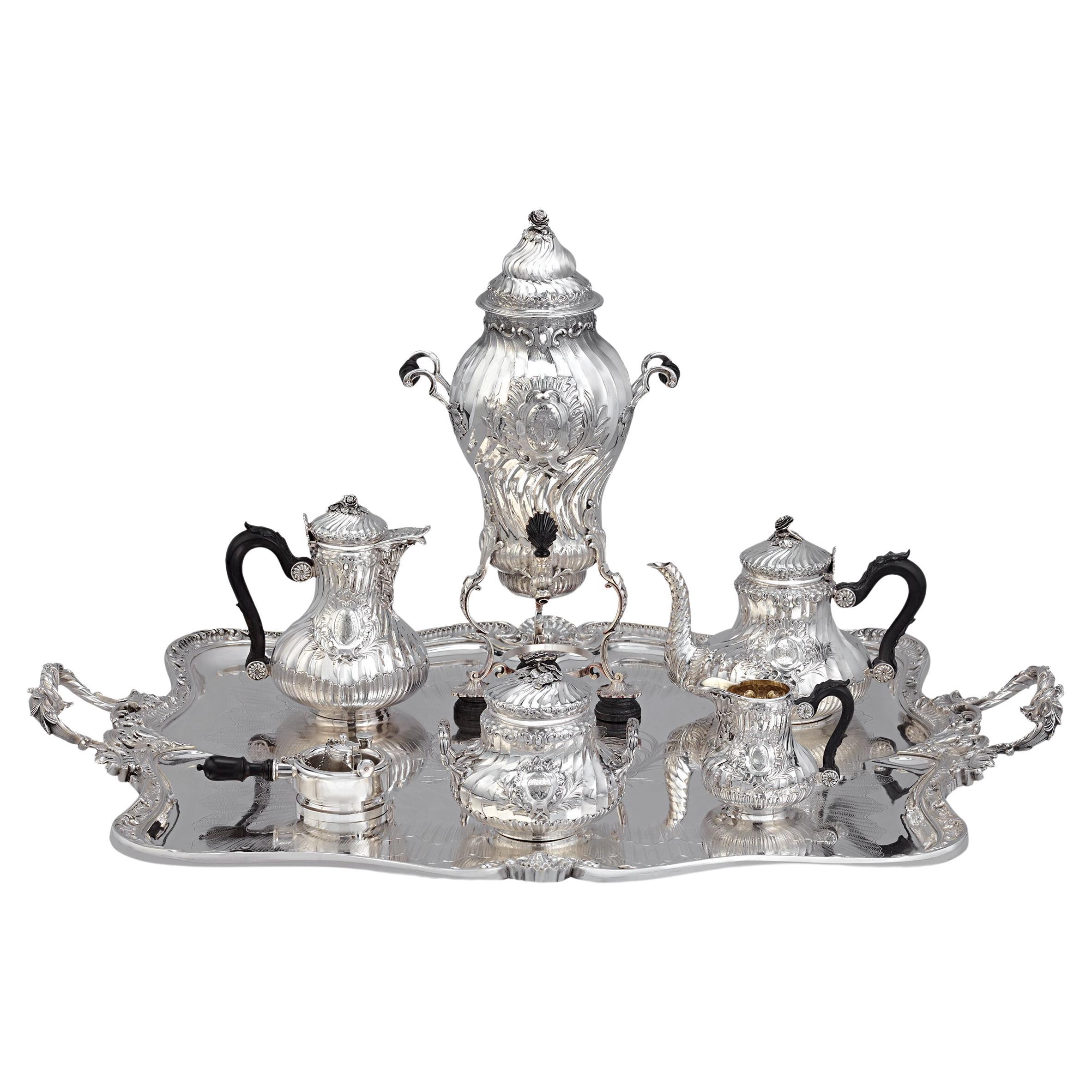 Silver Coffee and Tea Service by Boin-Taburet Paris