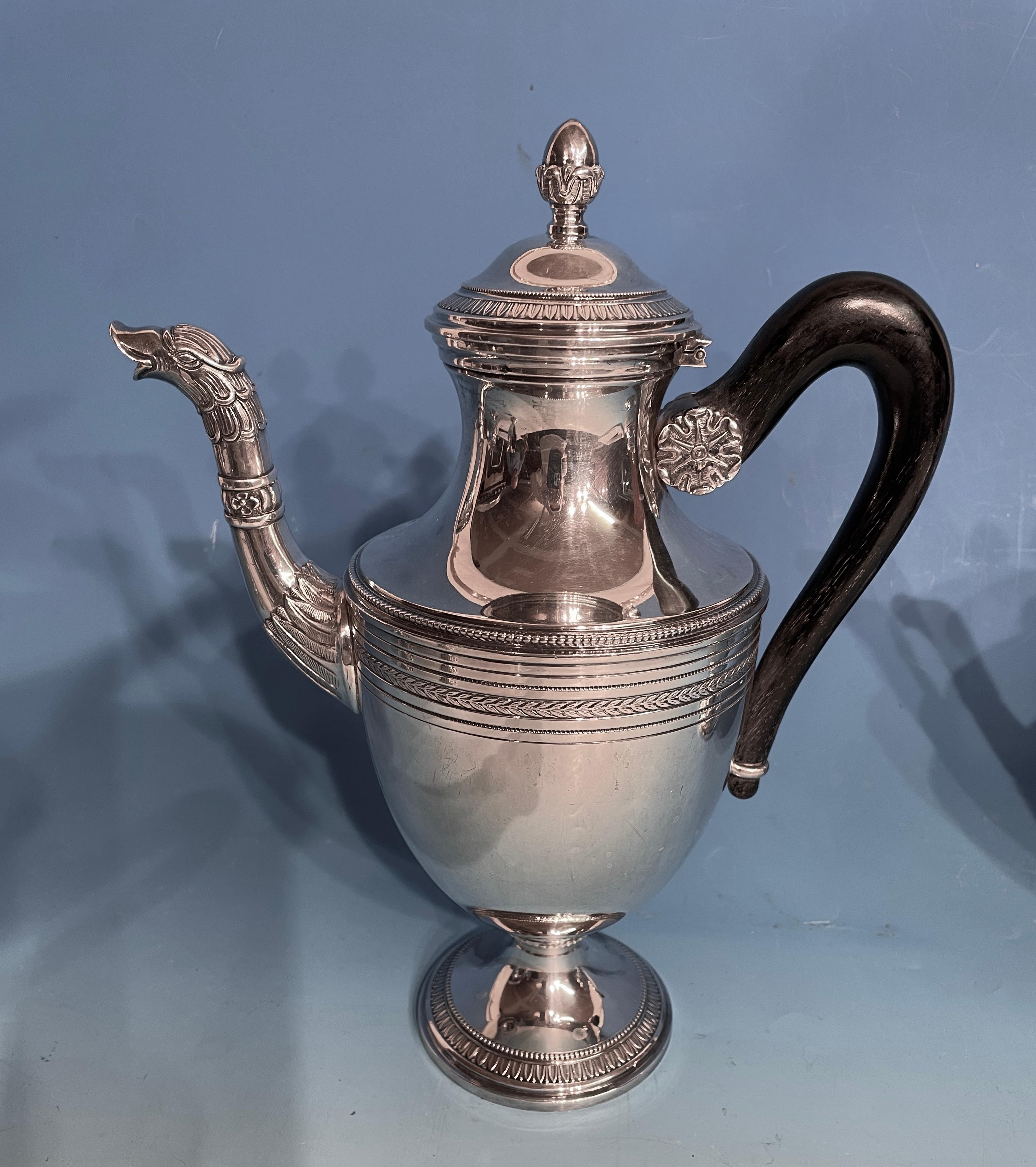 Silver Coffee and Tea Set, Belgium, 1900 For Sale 1