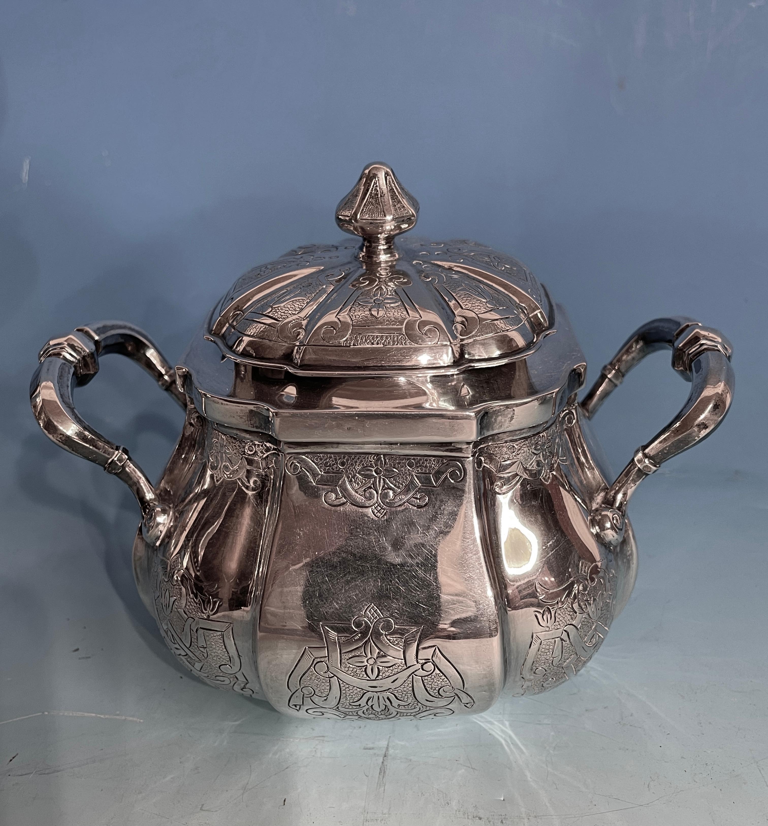 Silver Coffee and Tea Set, Belgium, 19th Century In Good Condition For Sale In Belmont, MA