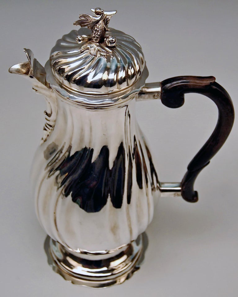 Silver Coffee Pot Rococo Period Augsburg Germany Jacob Wilhelm Kolb 1