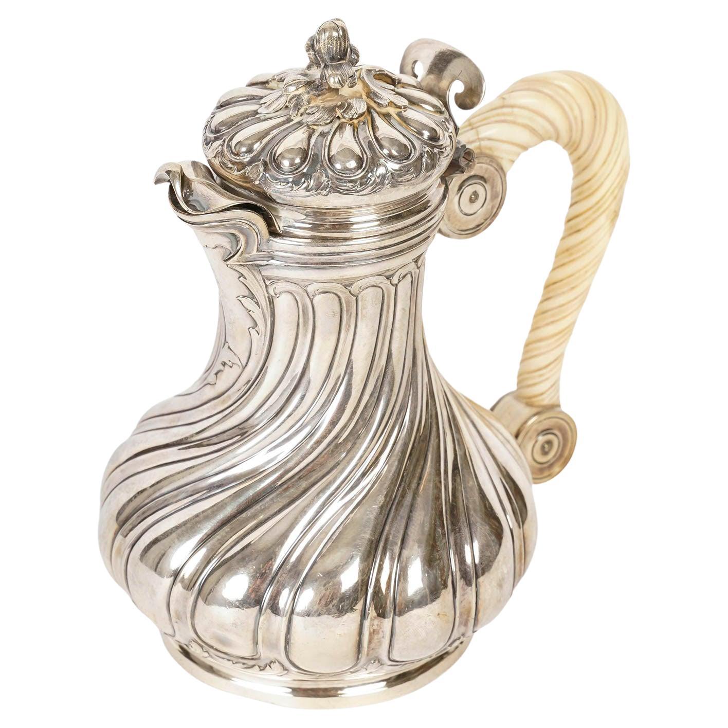 Silver Coffee Pot by Boucheron Paris in the Louis XV Style, 19th Century. For Sale