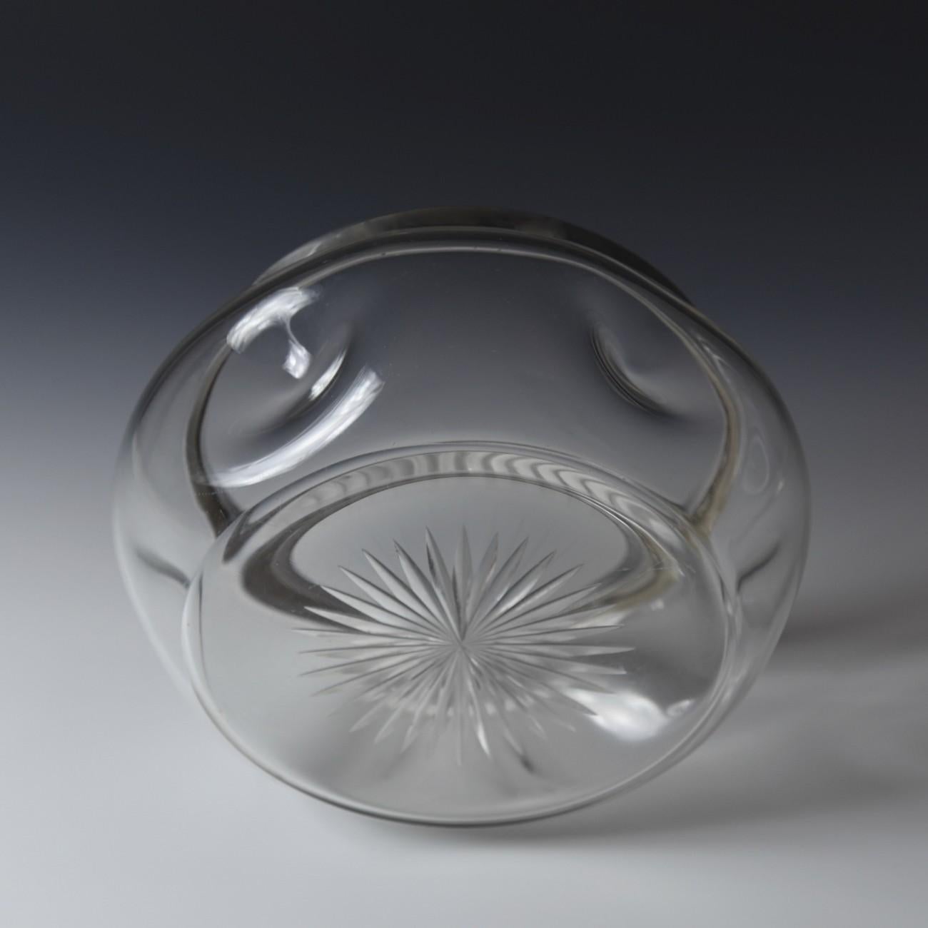 Sterling Silver Collared Dimpled Glass Bowl, 1903 In Good Condition In London, GB