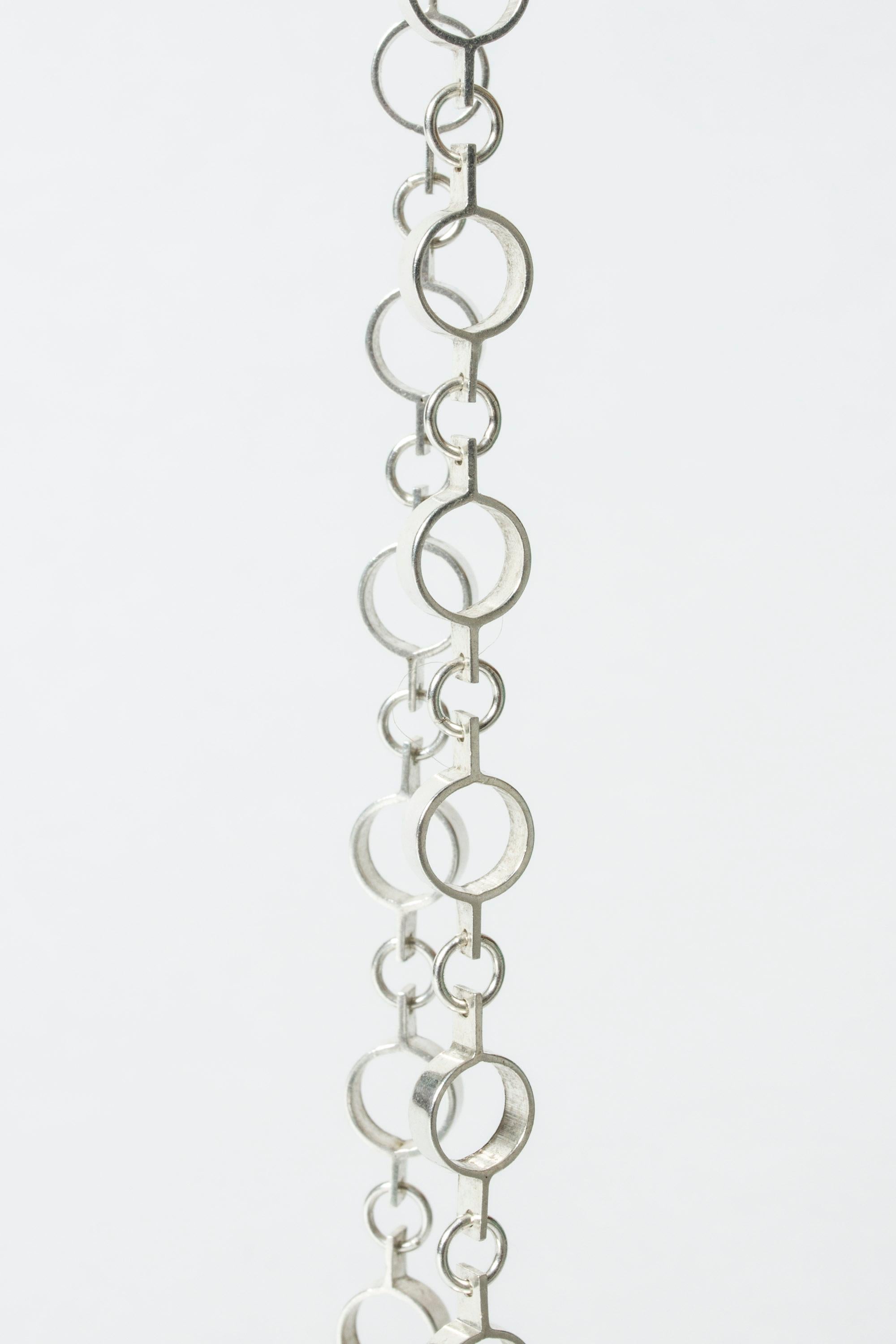 Silbernes Collier von Jorma Laine für Kultateollisuus Ky:: Finnland:: 1972 für Damen oder Herren
