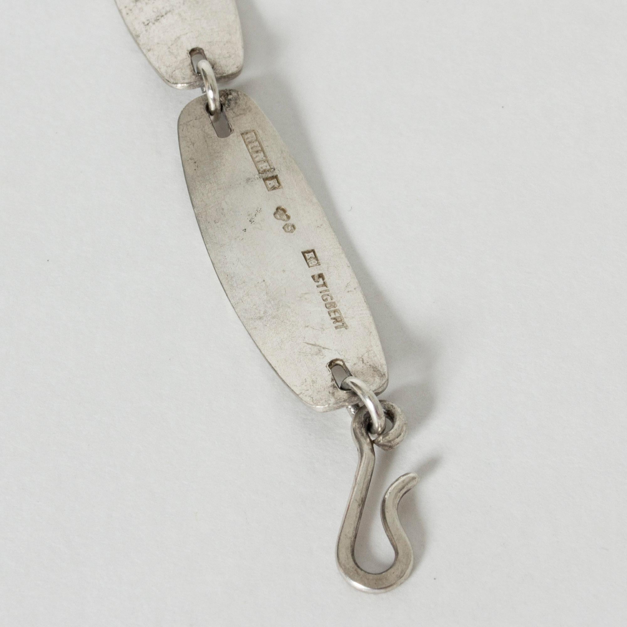 Modernist Silver Collier by Rune Tennesmed for Stigbert, Sweden, 1960 For Sale