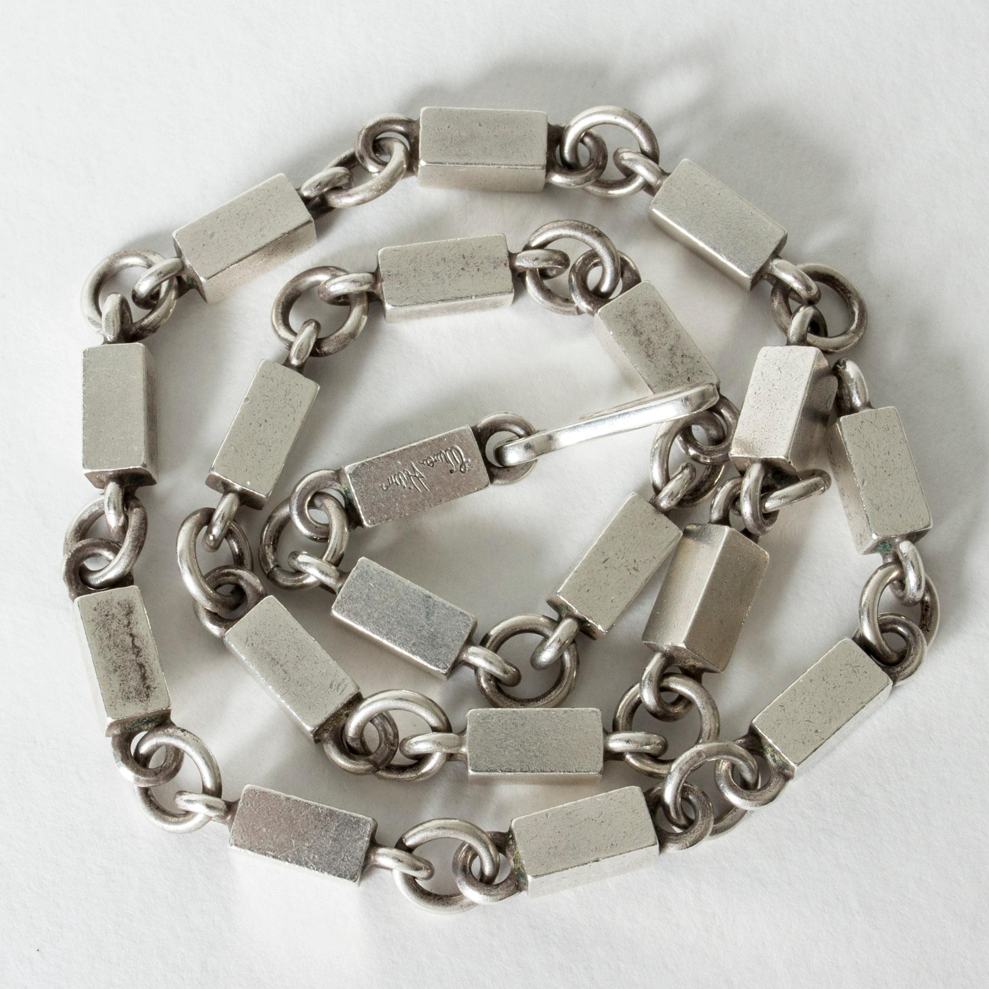 Modernist Silver Collier by Wiwen Nilsson