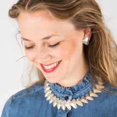Skandinavisches Silber Collier, Børresen & Lassen, Dänemark, 1950er Jahre