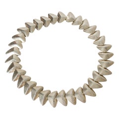 Retro Scandinavian Silver Collier, Børresen & Lassen, Denmark, 1950s