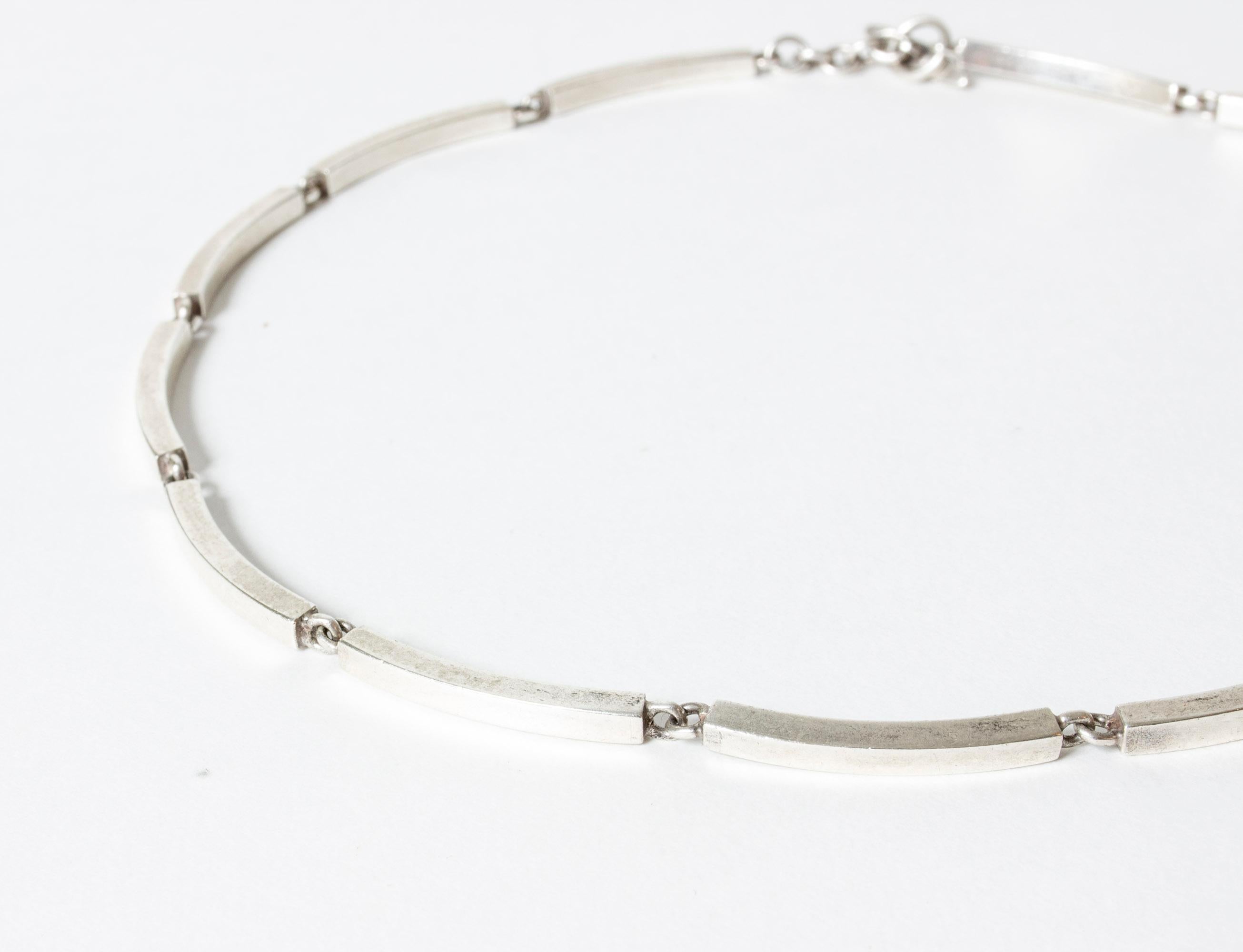 Modern Vintage Scandinavian Silver Collier, Hermann Siersbøl, Denmark, 1950s