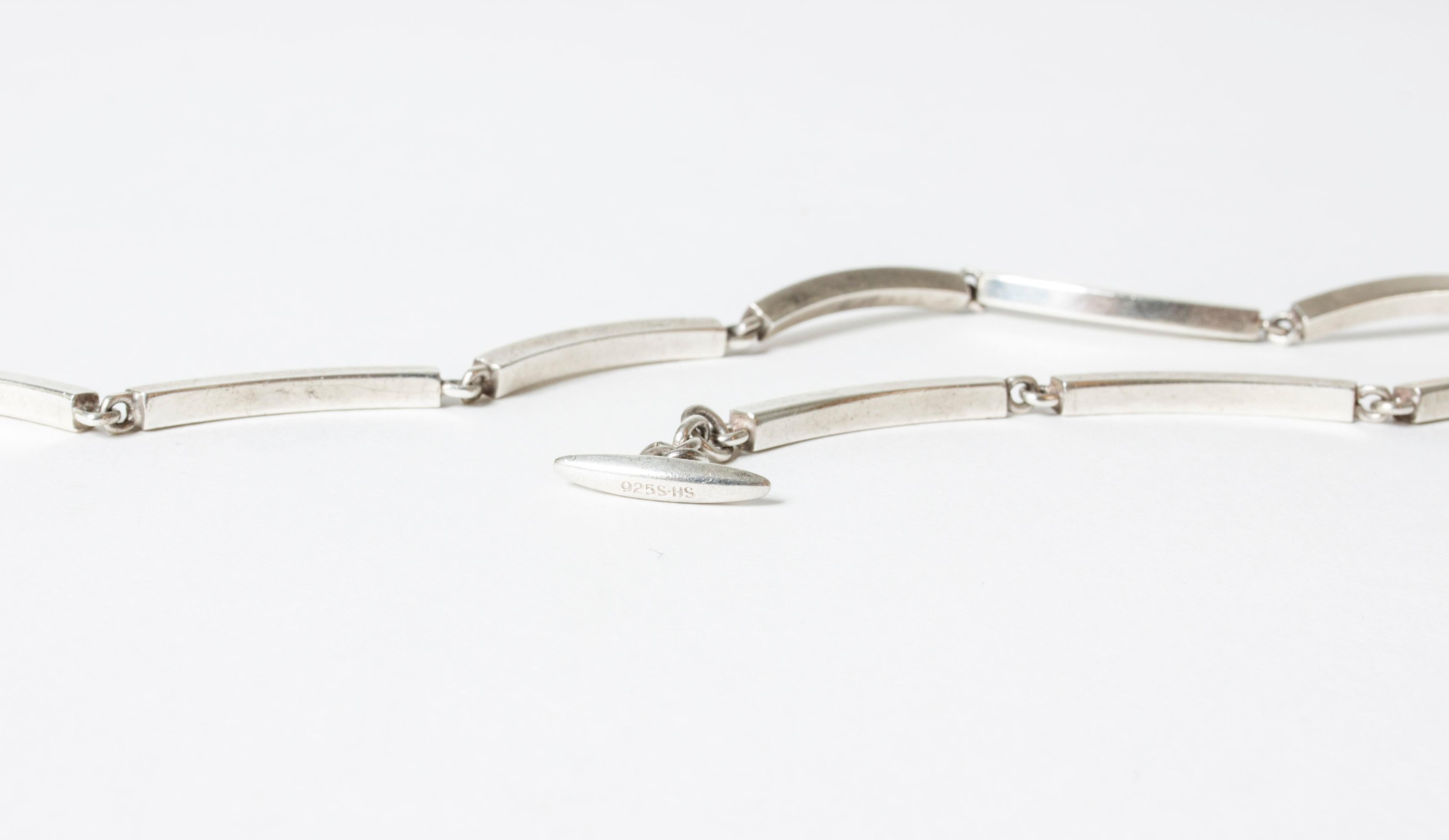 Vintage Scandinavian Silver Collier, Hermann Siersbøl, Denmark, 1950s In Good Condition In Stockholm, SE