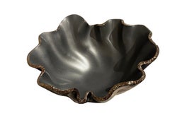 Silver Color Free Form Glass Bowl, Brazil, Contemporary